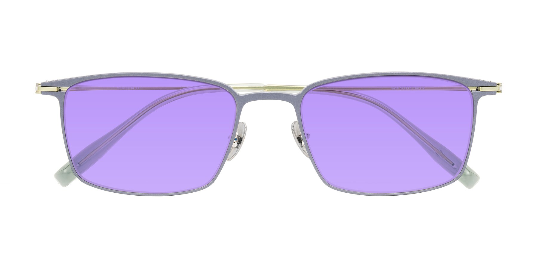 Folded Front of Ayla in Gray/Green with Medium Purple Tinted Lenses