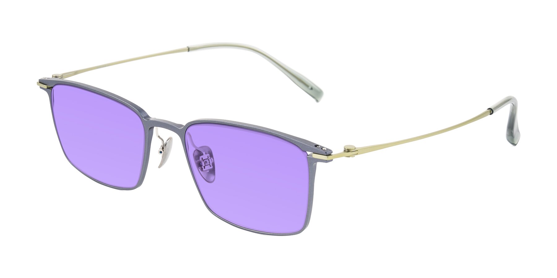 Angle of Ayla in Gray/Green with Medium Purple Tinted Lenses