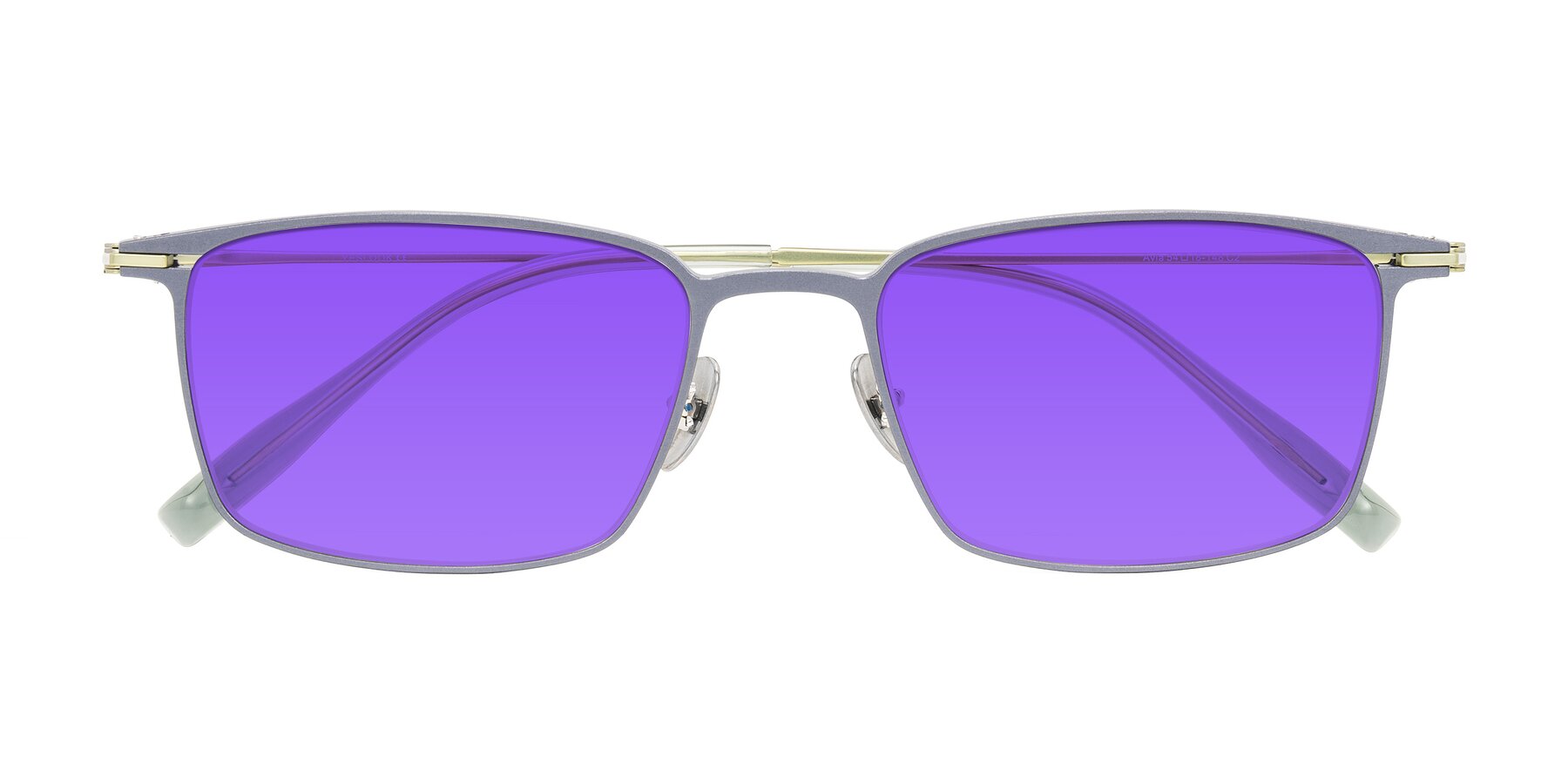 Folded Front of Ayla in Gray/Green with Purple Tinted Lenses