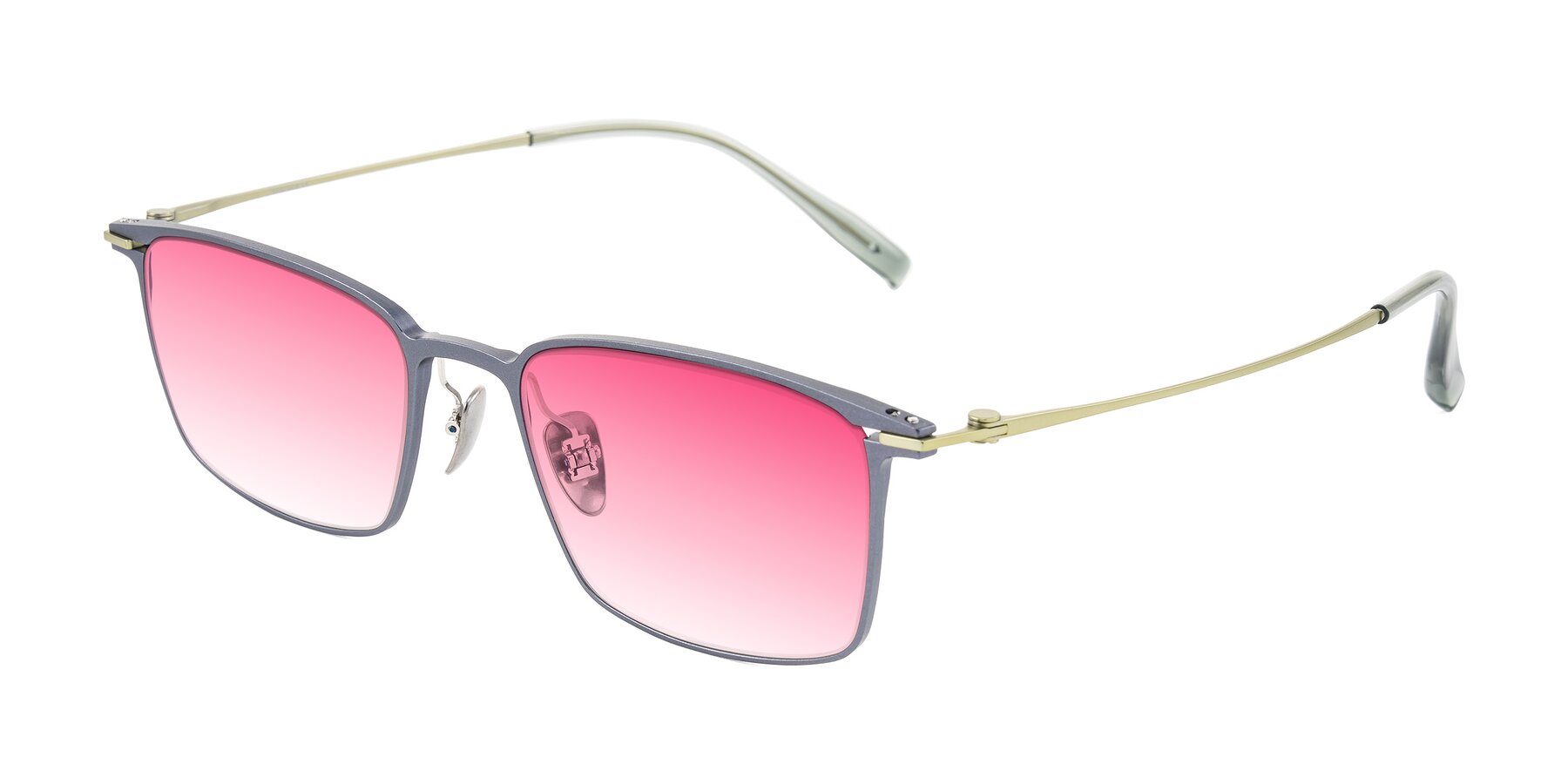 Angle of Ayla in Gray/Green with Pink Gradient Lenses