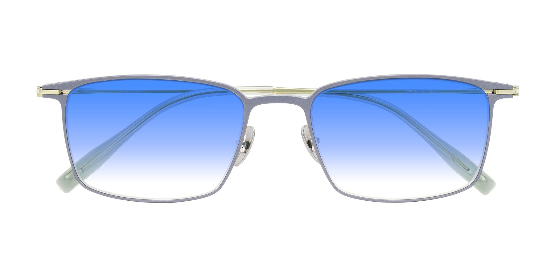 Folded Front of Ayla in Gray/Green with Blue Gradient Lenses