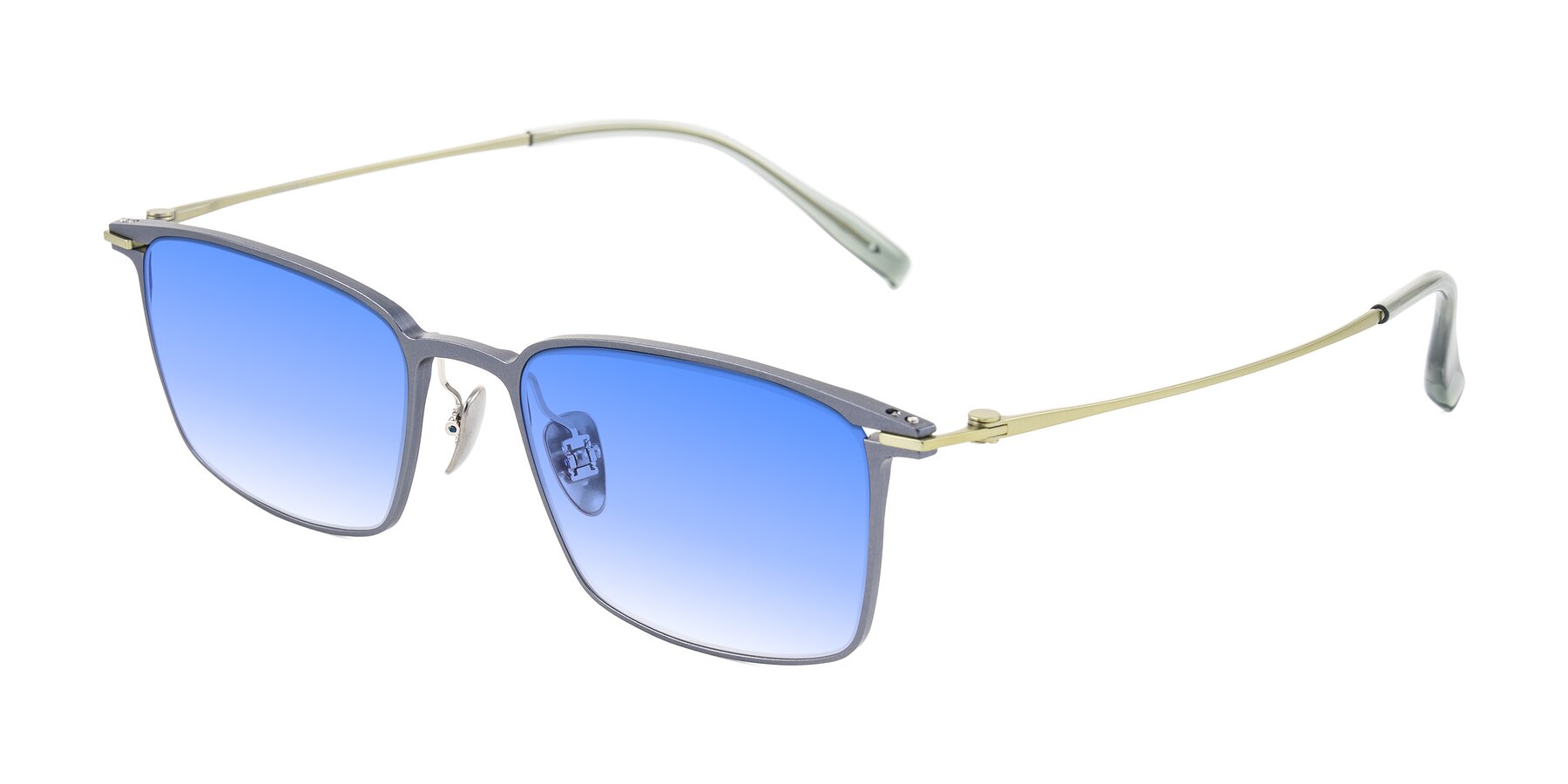 Angle of Ayla in Gray/Green with Blue Gradient Lenses