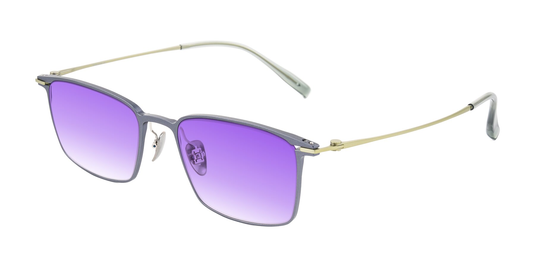 Angle of Ayla in Gray/Green with Purple Gradient Lenses
