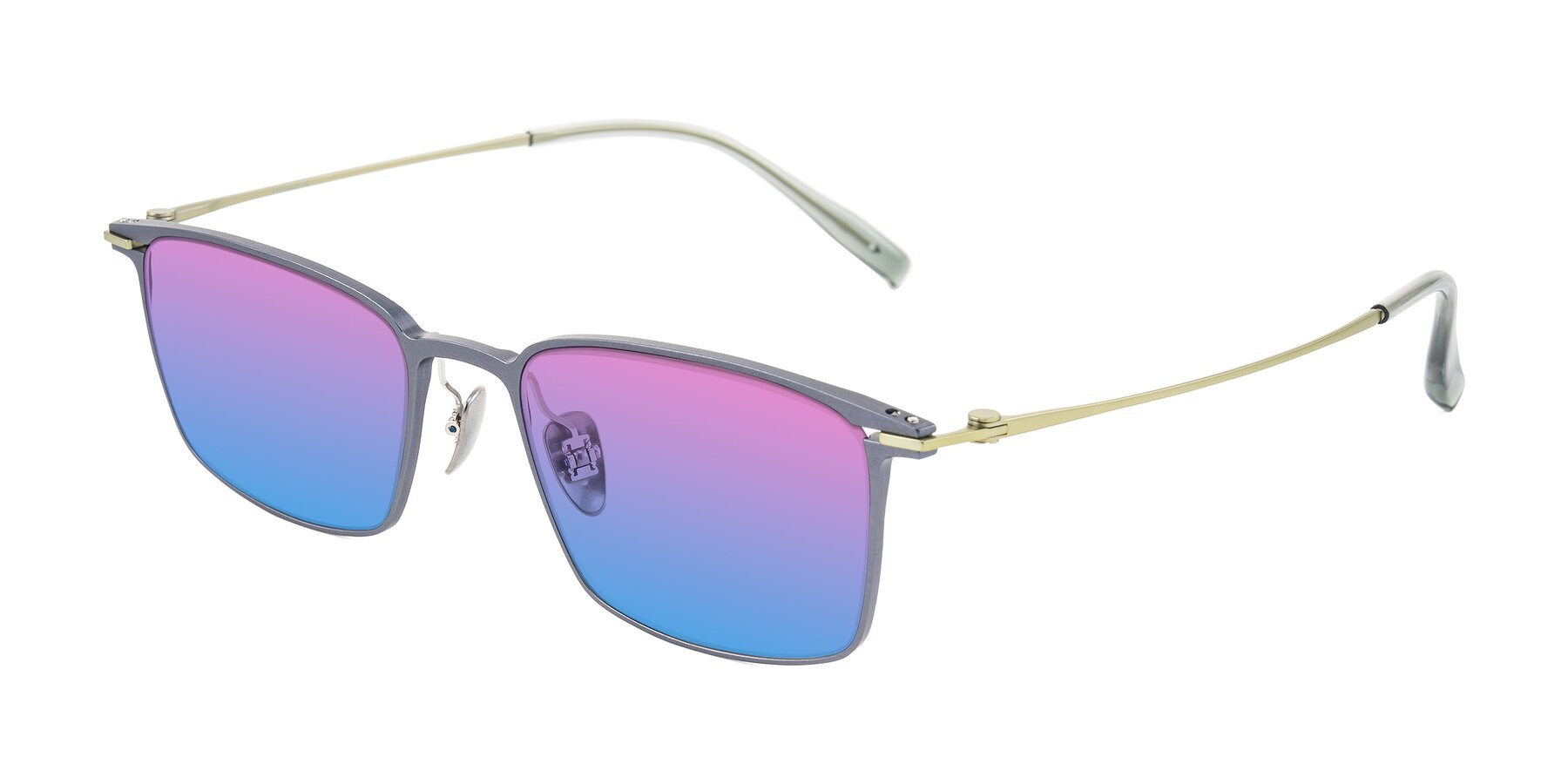 Angle of Ayla in Gray/Green with Pink / Blue Gradient Lenses