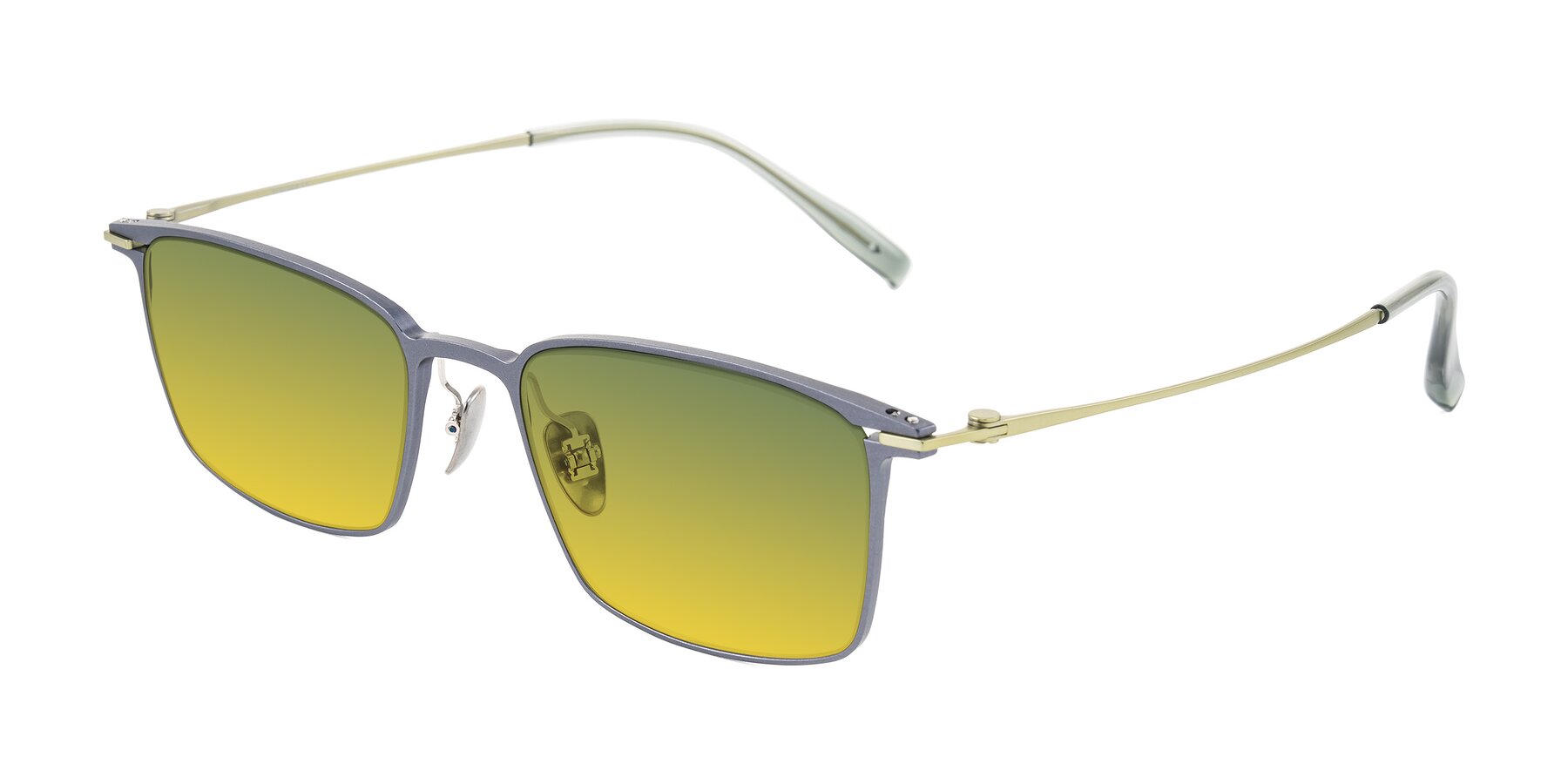 Angle of Ayla in Gray/Green with Green / Yellow Gradient Lenses