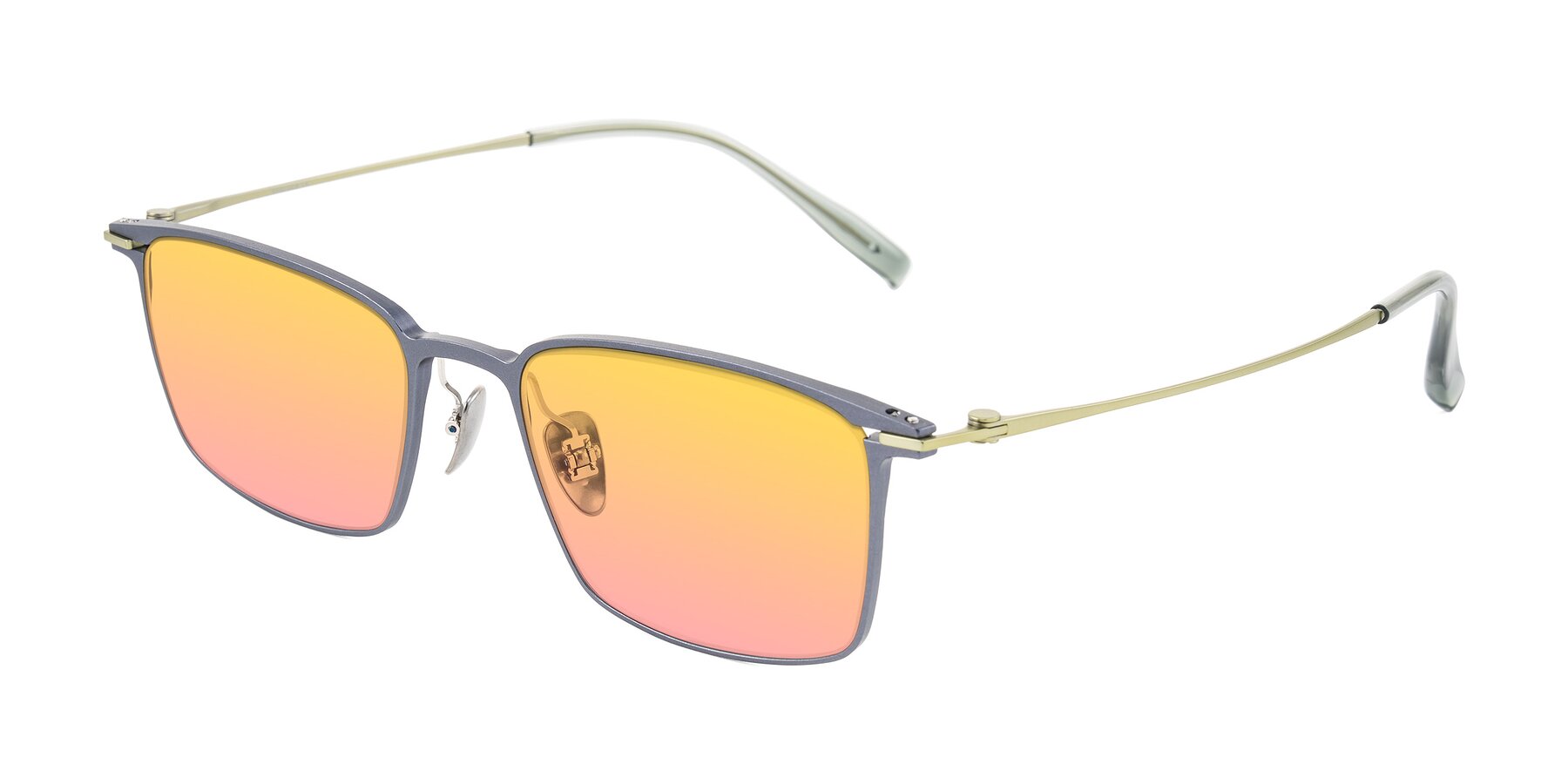 Angle of Ayla in Gray/Green with Yellow / Pink Gradient Lenses