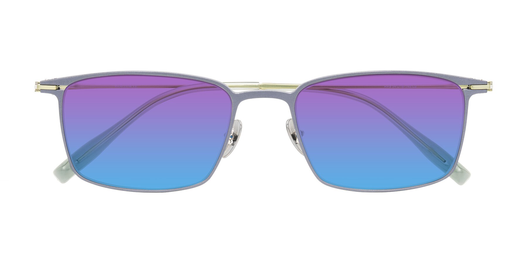 Folded Front of Ayla in Gray/Green with Purple / Blue Gradient Lenses