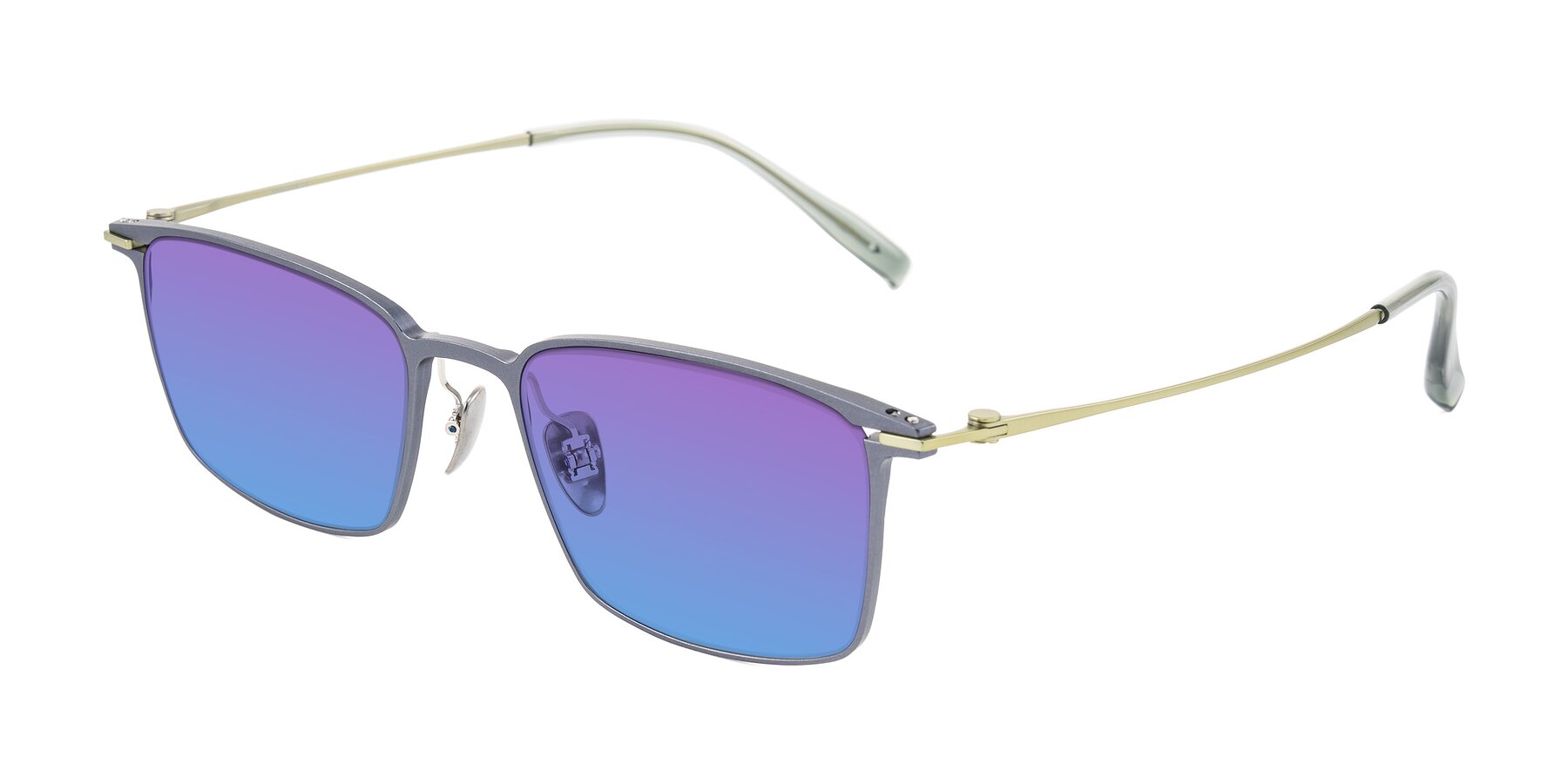 Angle of Ayla in Gray/Green with Purple / Blue Gradient Lenses
