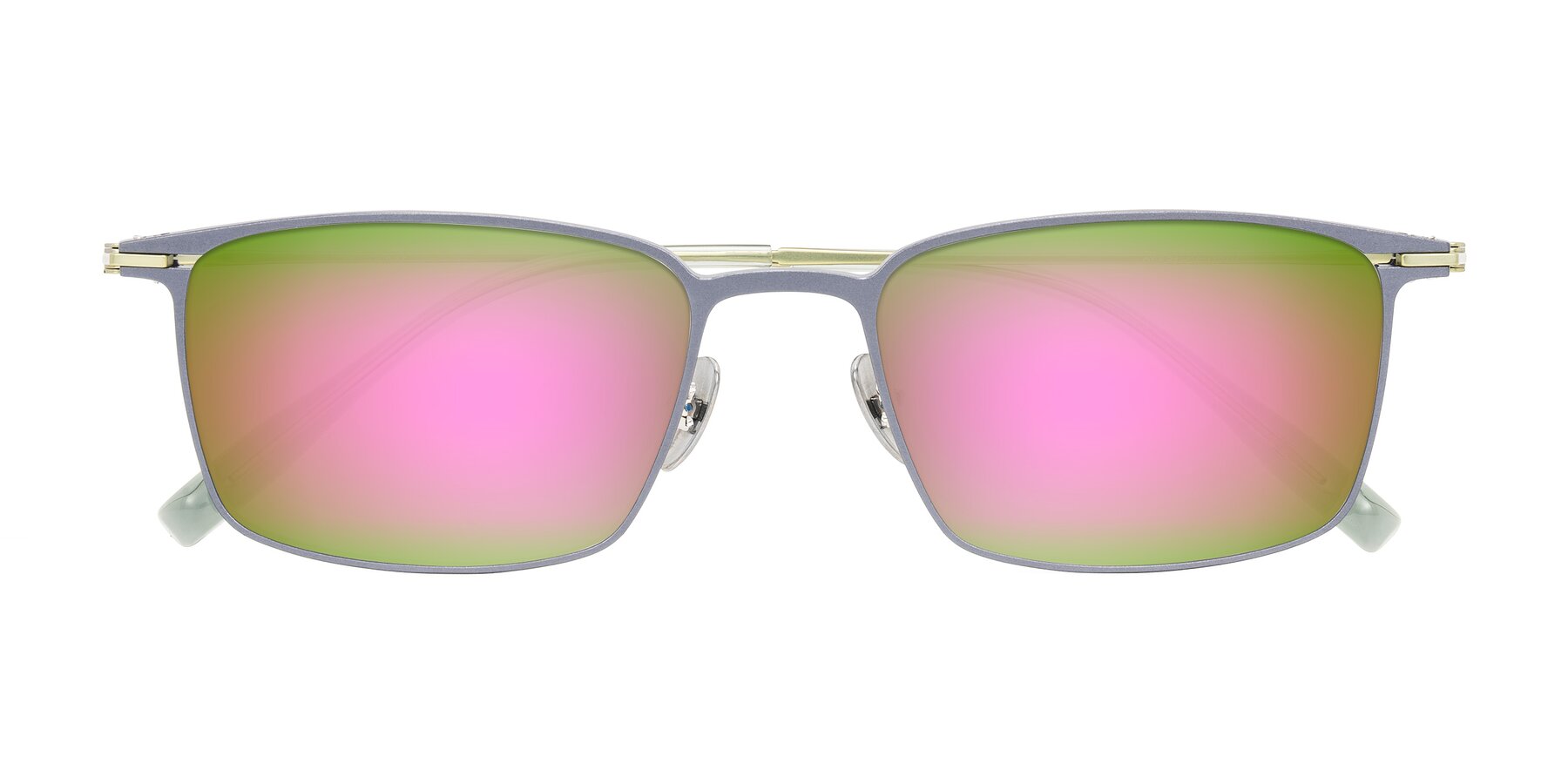 Folded Front of Ayla in Gray/Green with Pink Mirrored Lenses