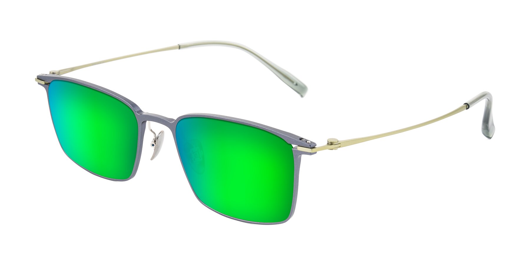 Angle of Ayla in Gray/Green with Green Mirrored Lenses