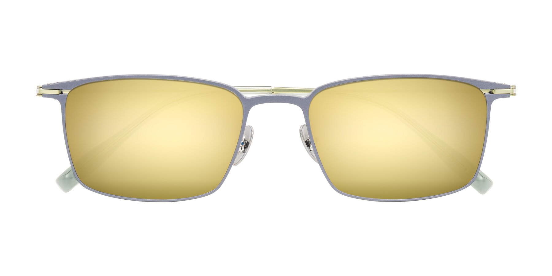 Folded Front of Ayla in Gray/Green with Gold Mirrored Lenses