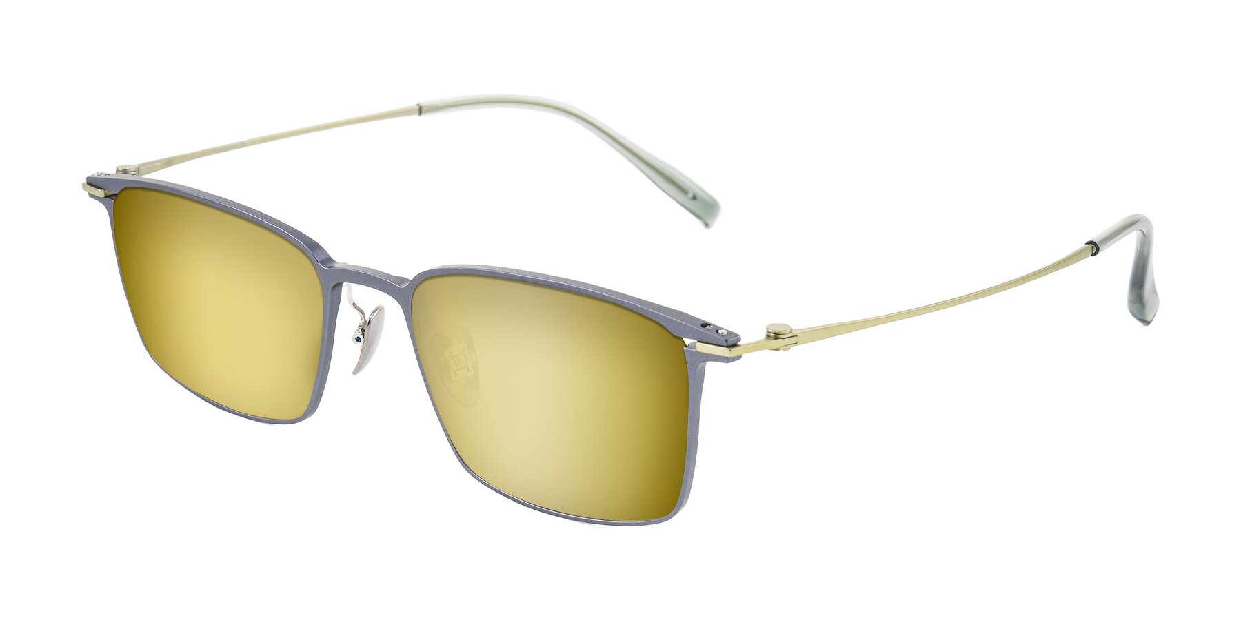 Angle of Ayla in Gray/Green with Gold Mirrored Lenses