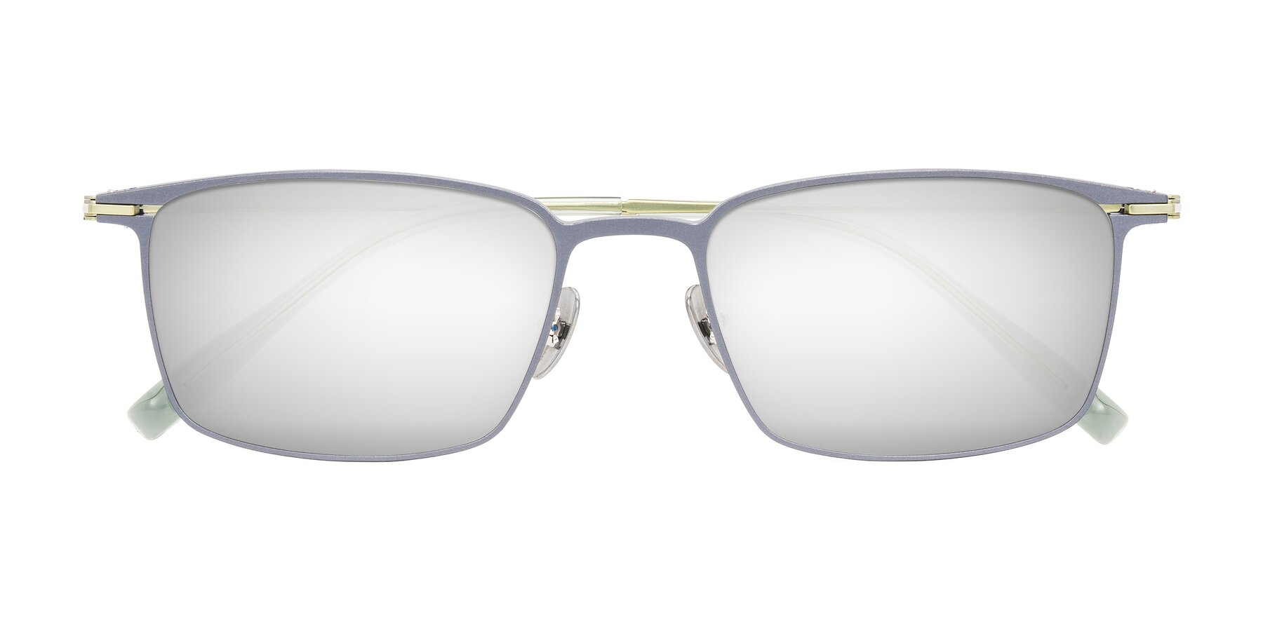 Folded Front of Ayla in Gray/Green with Silver Mirrored Lenses