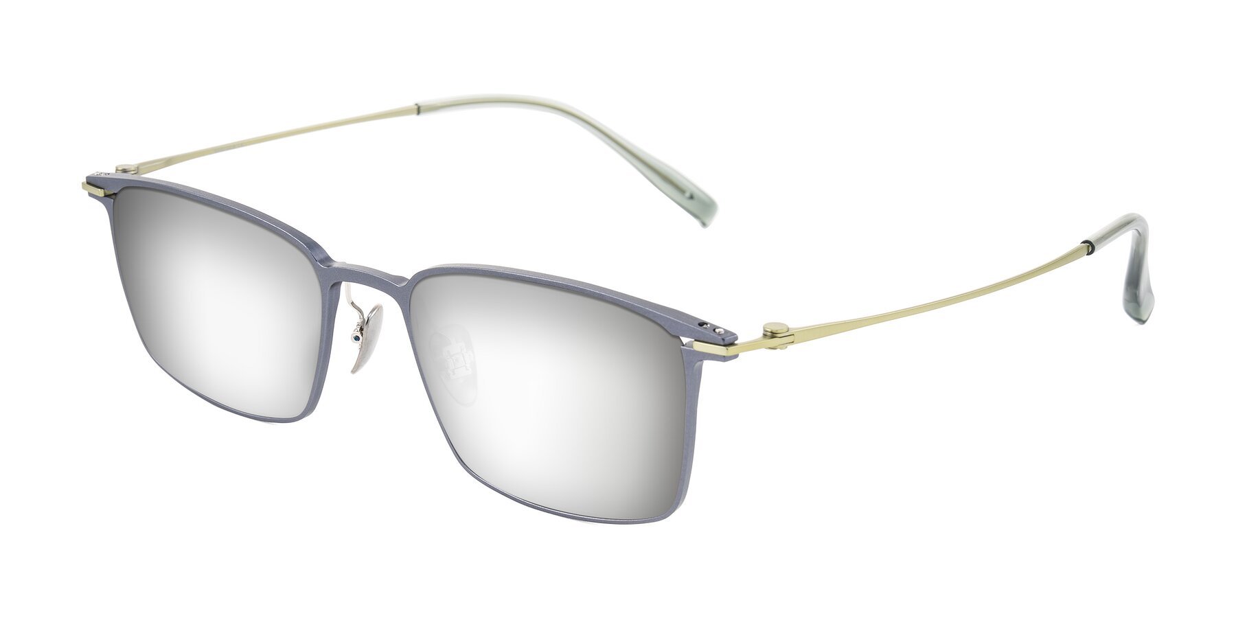 Angle of Ayla in Gray/Green with Silver Mirrored Lenses