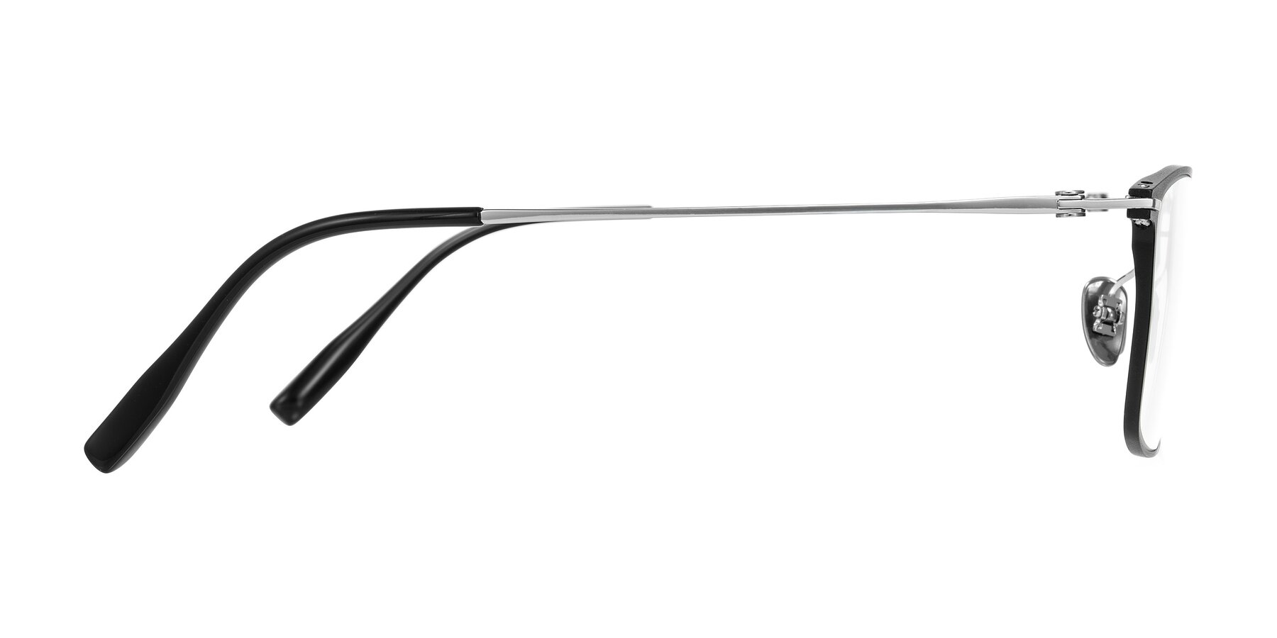 Side of Ayla in Black/Silver with Clear Eyeglass Lenses