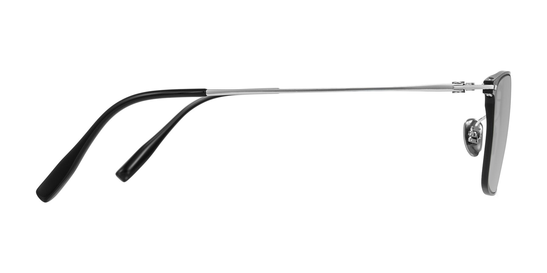 Side of Ayla in Black/Silver with Light Gray Tinted Lenses