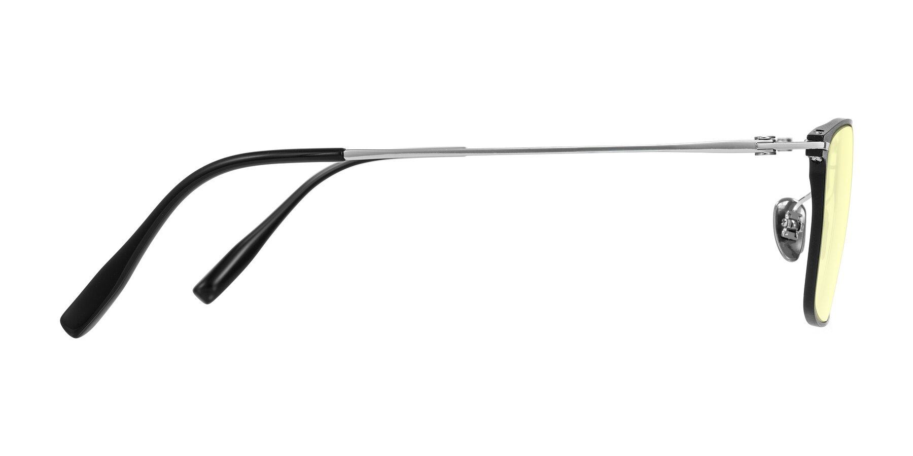 Side of Ayla in Black/Silver with Light Yellow Tinted Lenses