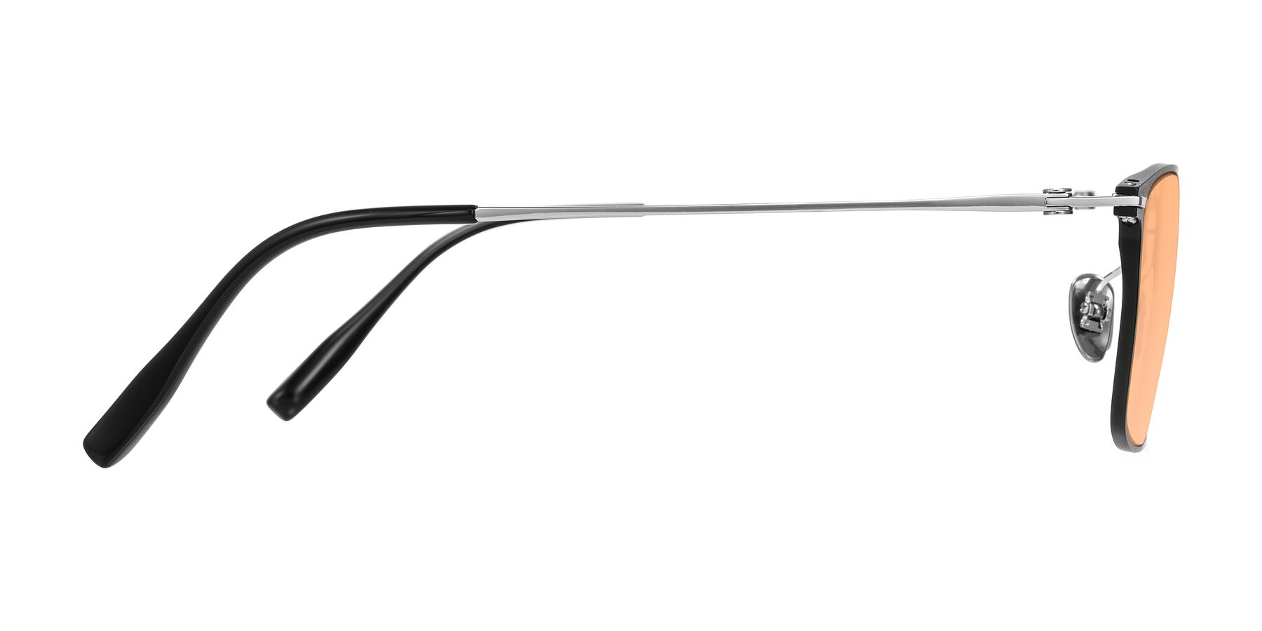 Side of Ayla in Black/Silver with Light Orange Tinted Lenses