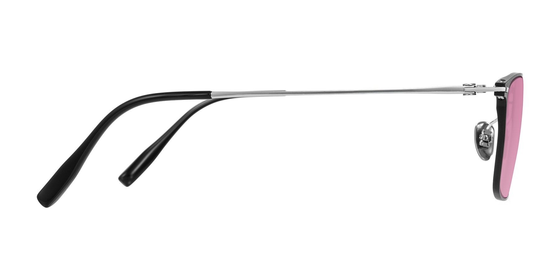Side of Ayla in Black/Silver with Medium Wine Tinted Lenses