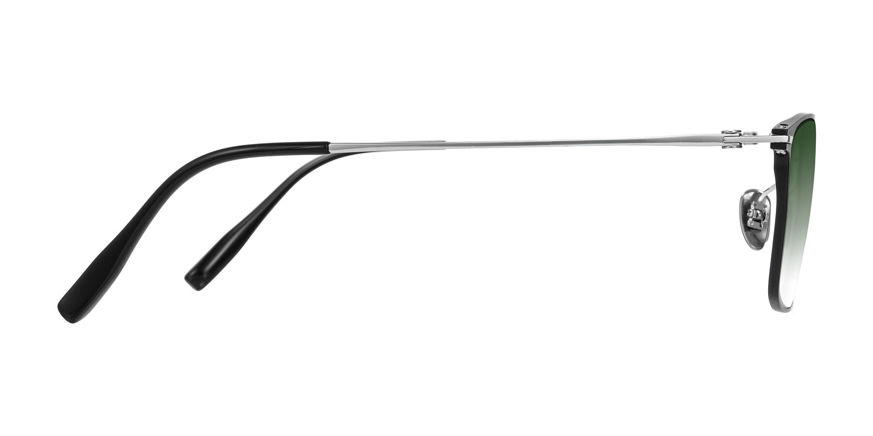Side of Ayla in Black/Silver with Green Gradient Lenses