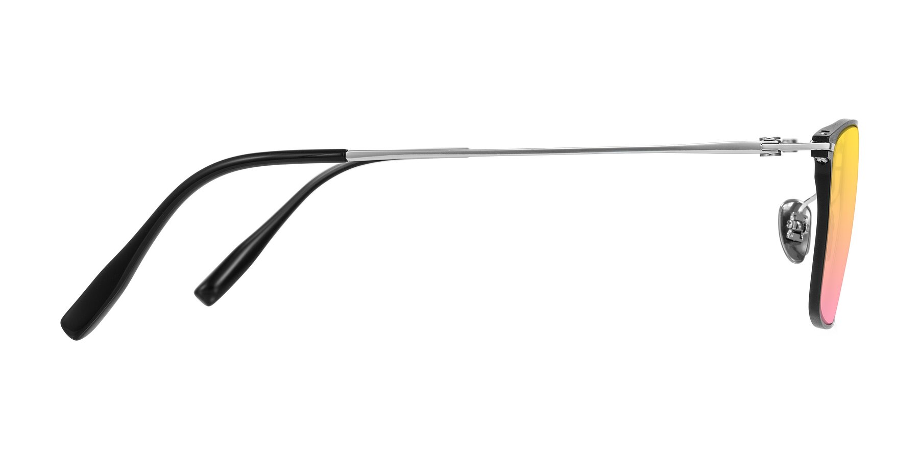 Side of Ayla in Black/Silver with Yellow / Pink Gradient Lenses
