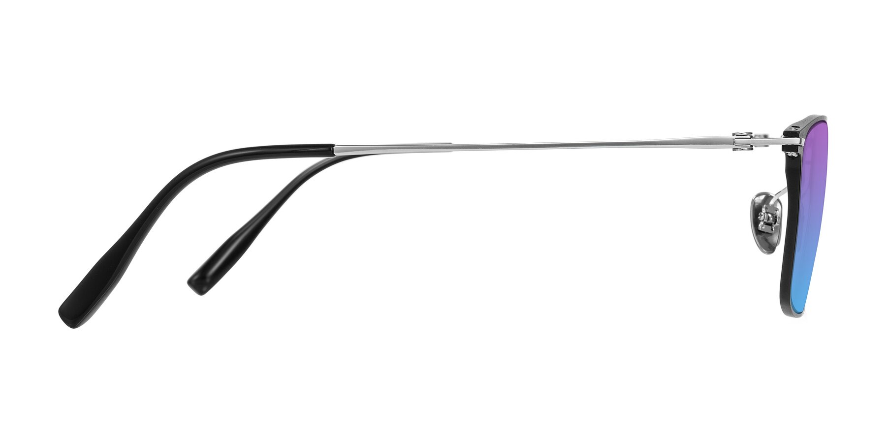 Side of Ayla in Black/Silver with Purple / Blue Gradient Lenses