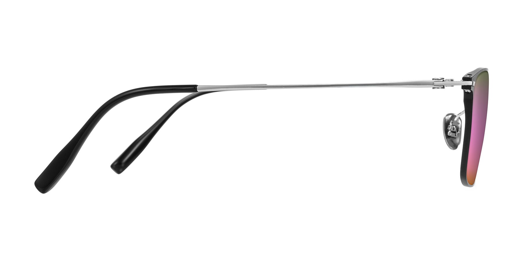 Side of Ayla in Black/Silver with Pink Mirrored Lenses