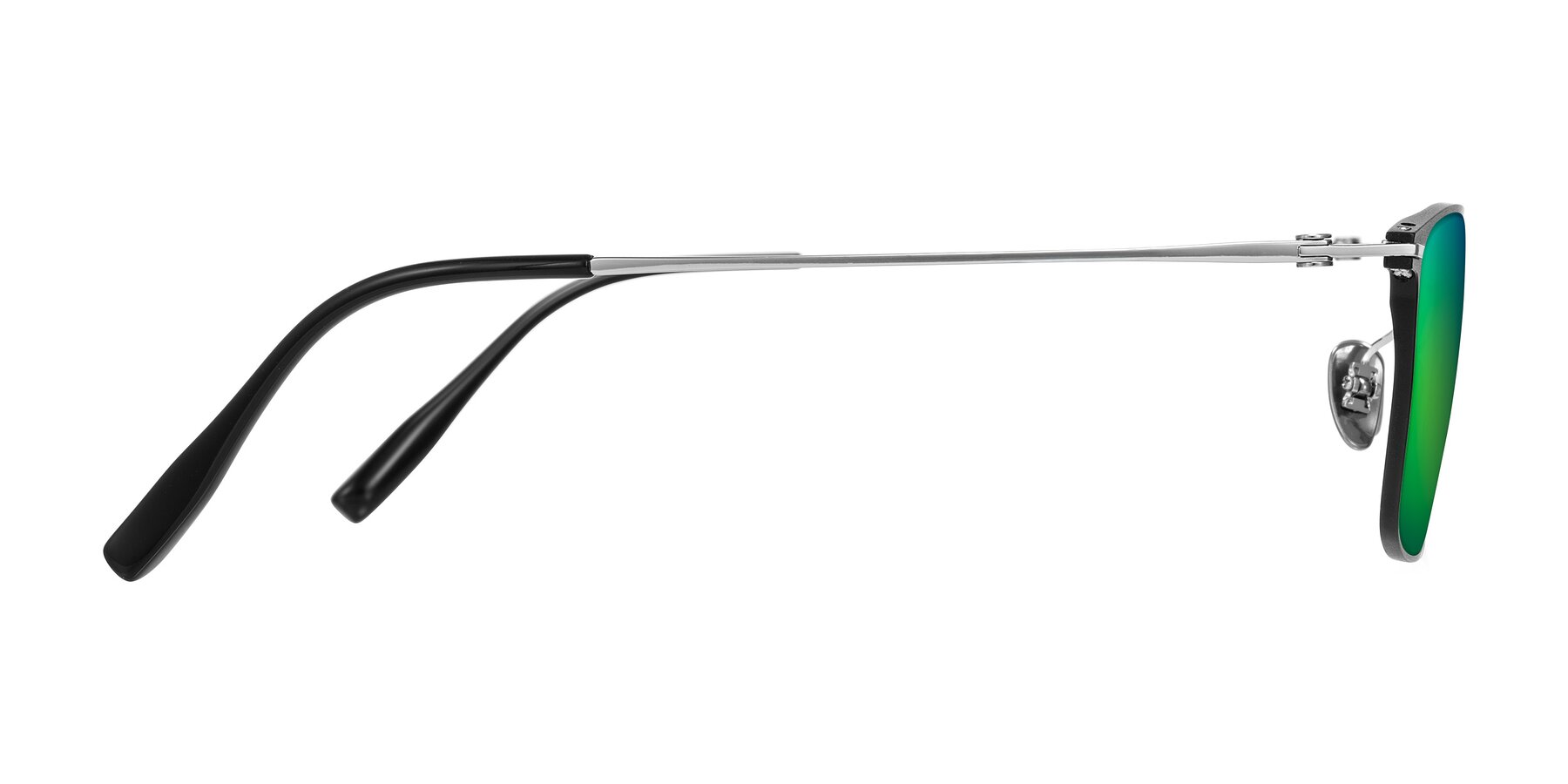 Side of Ayla in Black/Silver with Green Mirrored Lenses