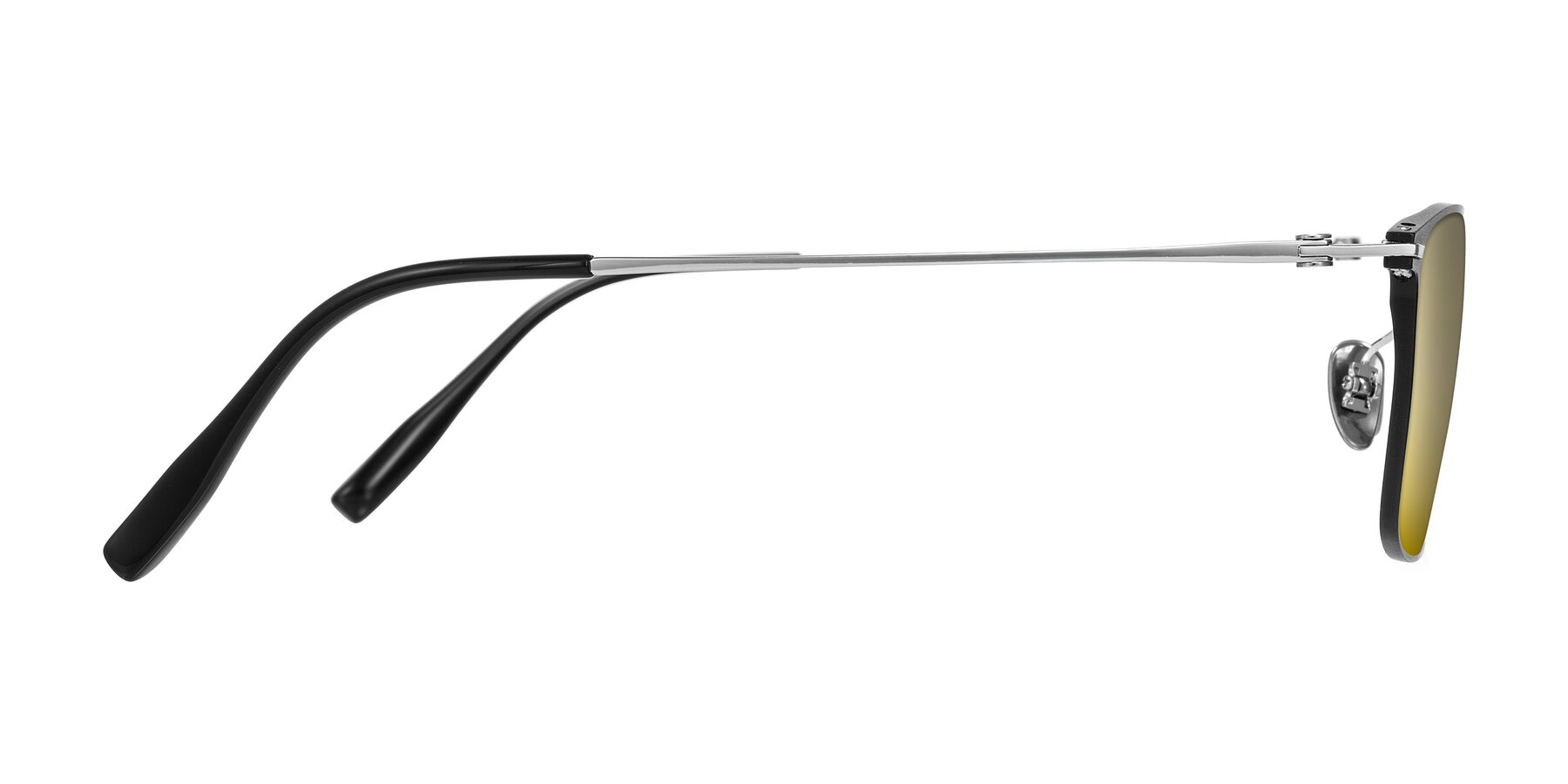 Side of Ayla in Black/Silver with Gold Mirrored Lenses