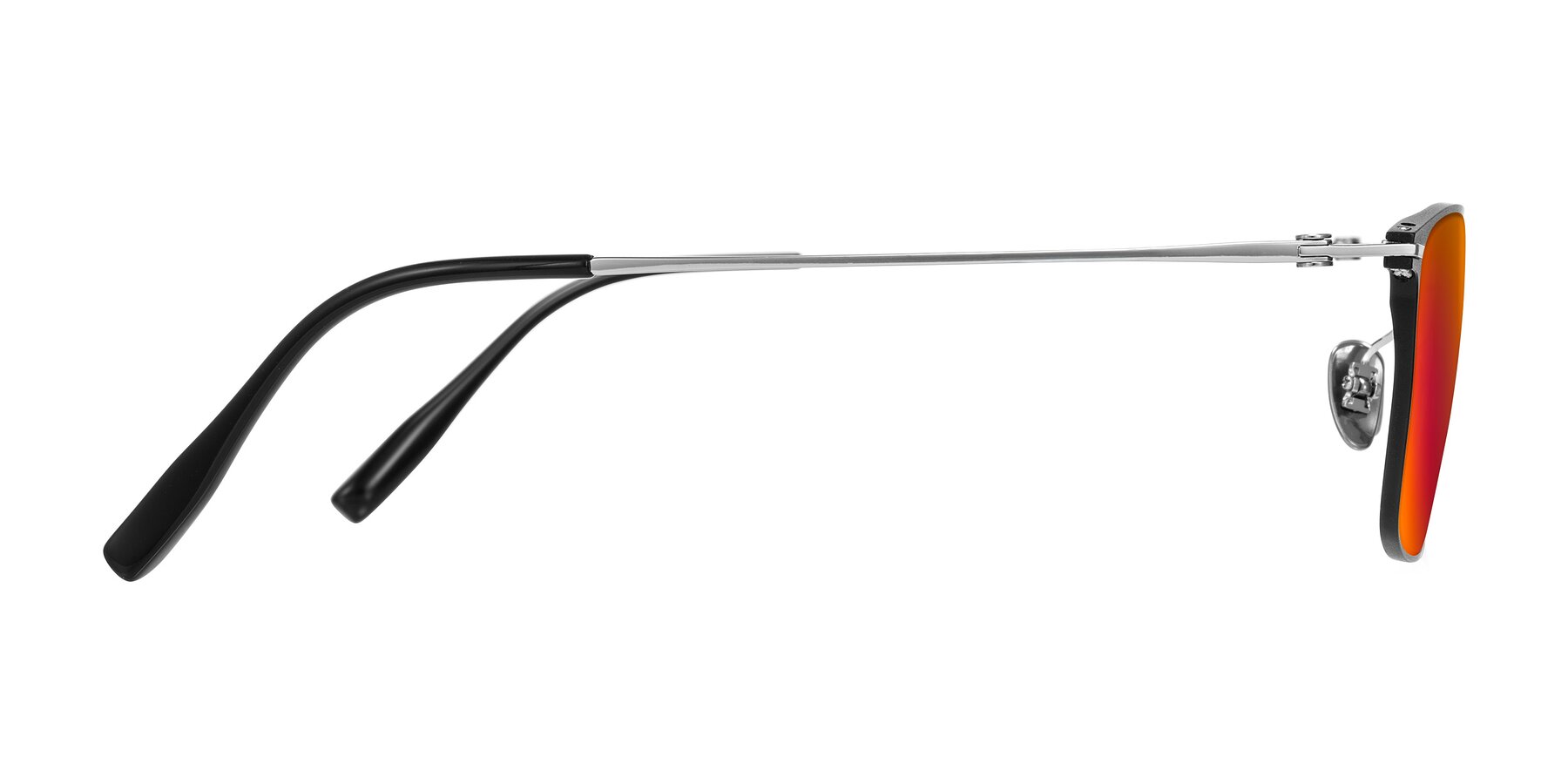 Side of Ayla in Black/Silver with Red Gold Mirrored Lenses