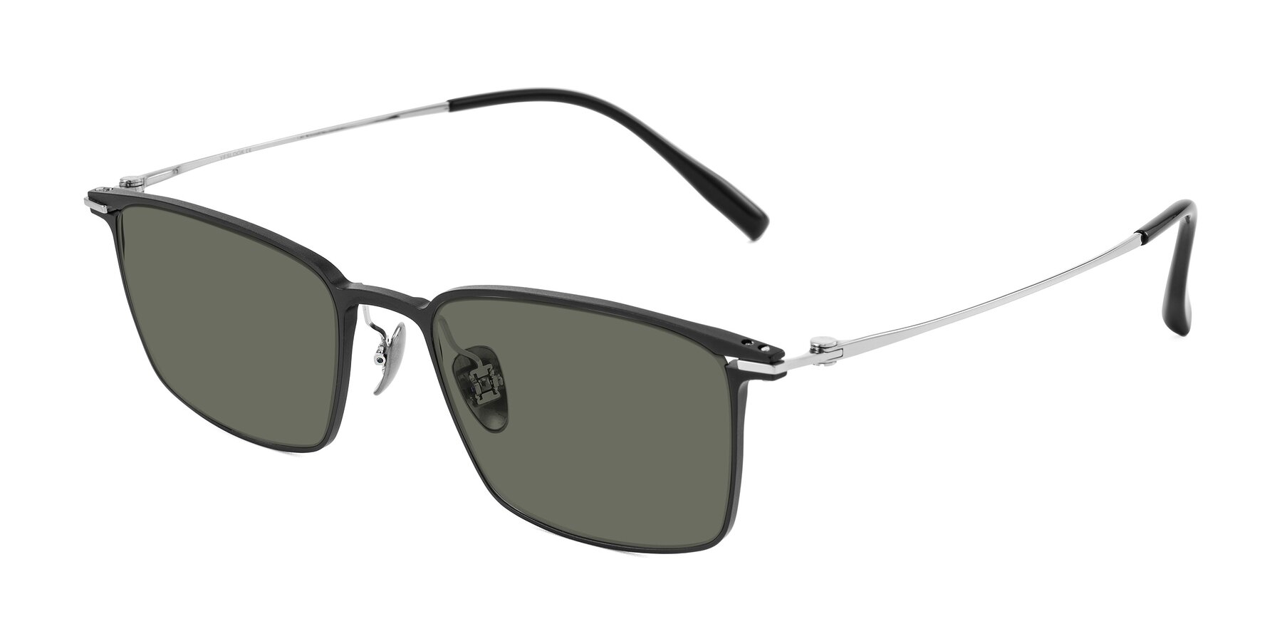 Angle of Ayla in Black/Silver with Gray Polarized Lenses