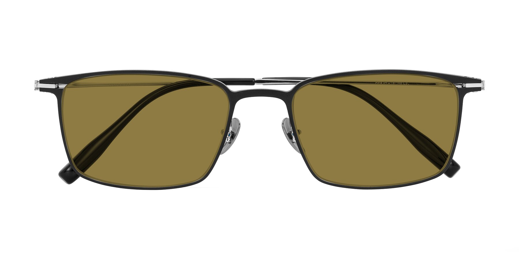 Folded Front of Ayla in Black/Silver with Brown Polarized Lenses