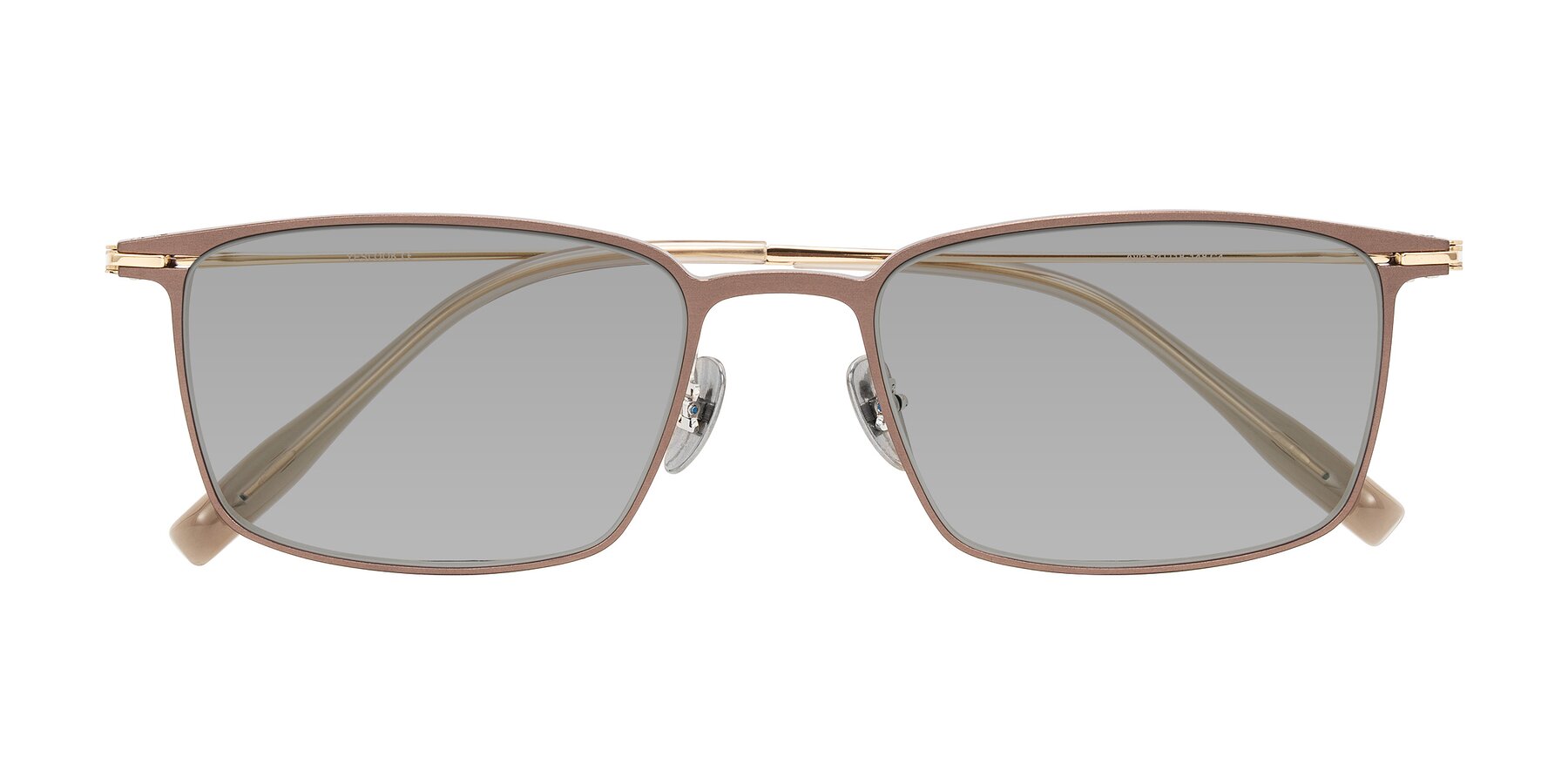 Folded Front of Ayla in Brown/Gold with Light Gray Tinted Lenses