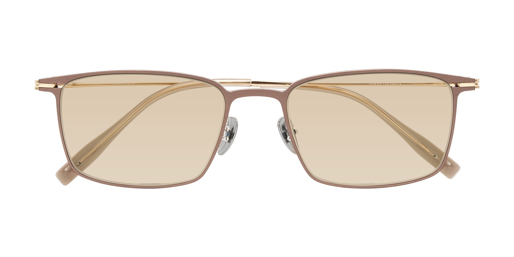 Folded Front of Ayla in Brown/Gold with Light Brown Tinted Lenses