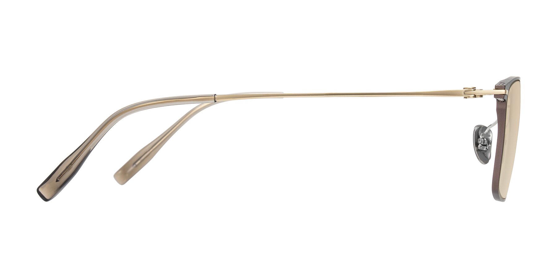Side of Ayla in Brown/Gold with Light Brown Tinted Lenses
