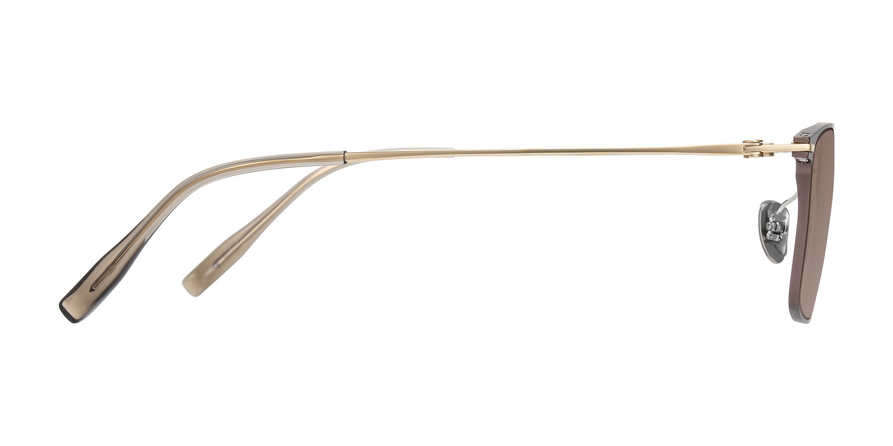 Side of Ayla in Brown/Gold with Medium Brown Tinted Lenses
