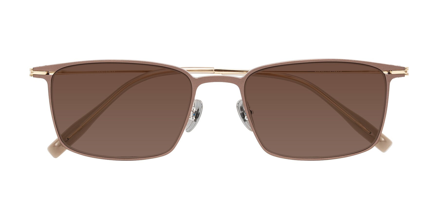 Folded Front of Ayla in Brown/Gold with Brown Tinted Lenses