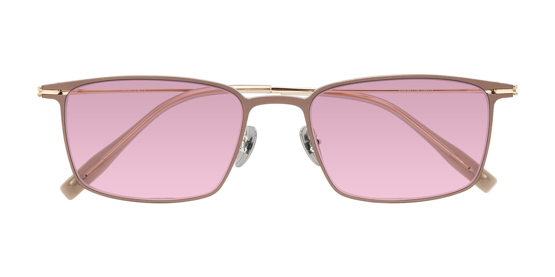Folded Front of Ayla in Brown/Gold with Light Wine Tinted Lenses