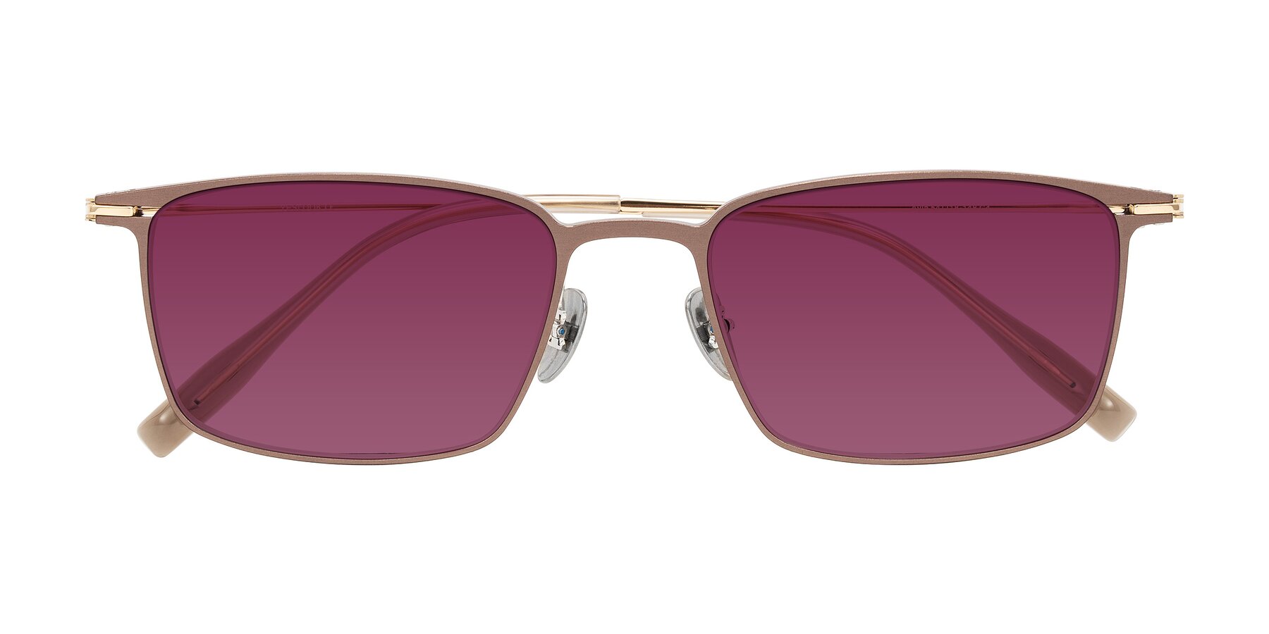 Folded Front of Ayla in Brown/Gold with Wine Tinted Lenses