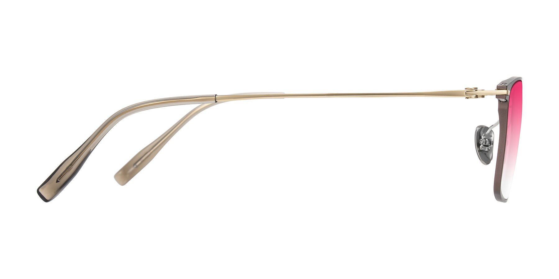 Side of Ayla in Brown/Gold with Pink Gradient Lenses