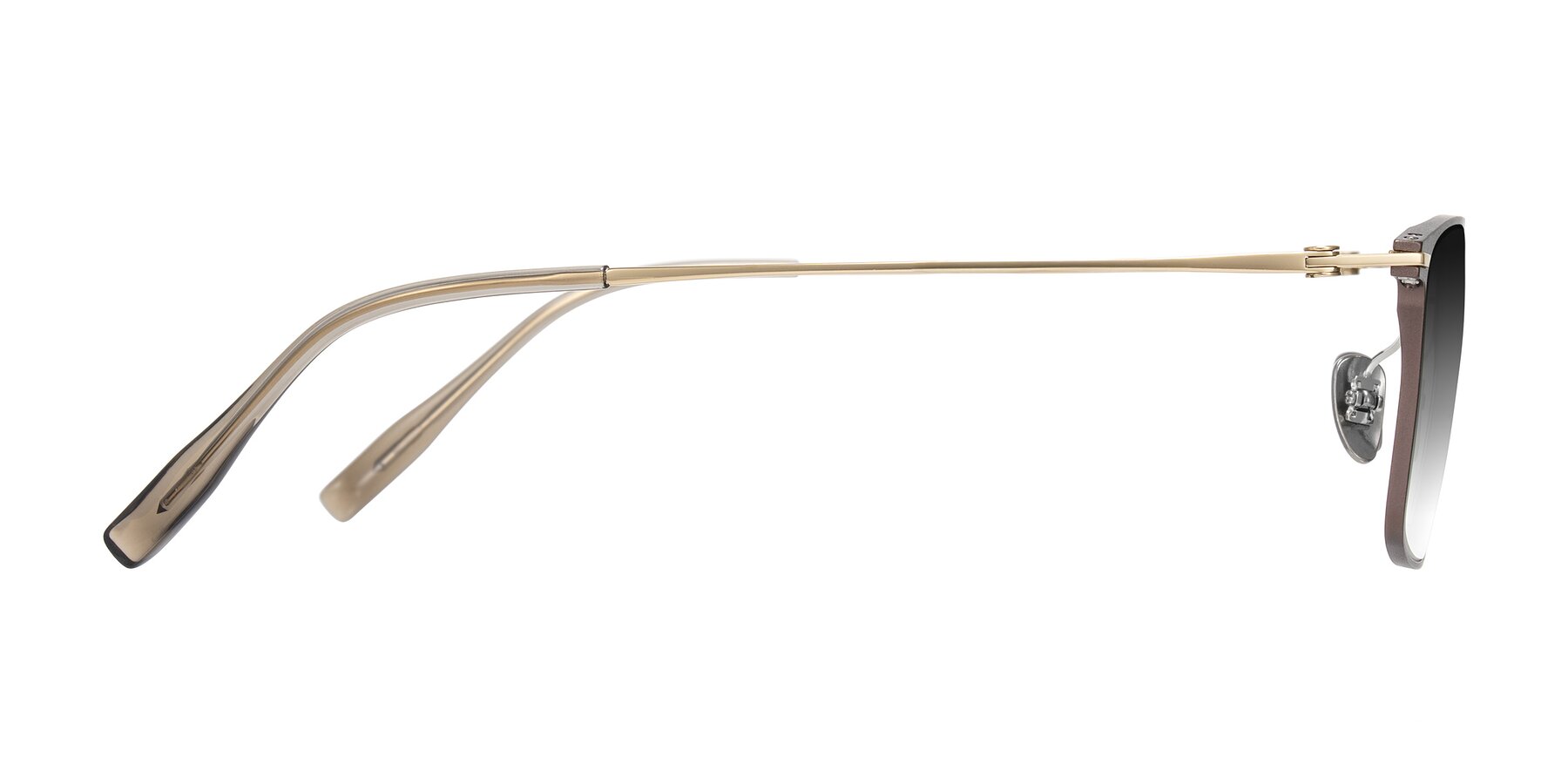 Side of Ayla in Brown/Gold with Gray Gradient Lenses