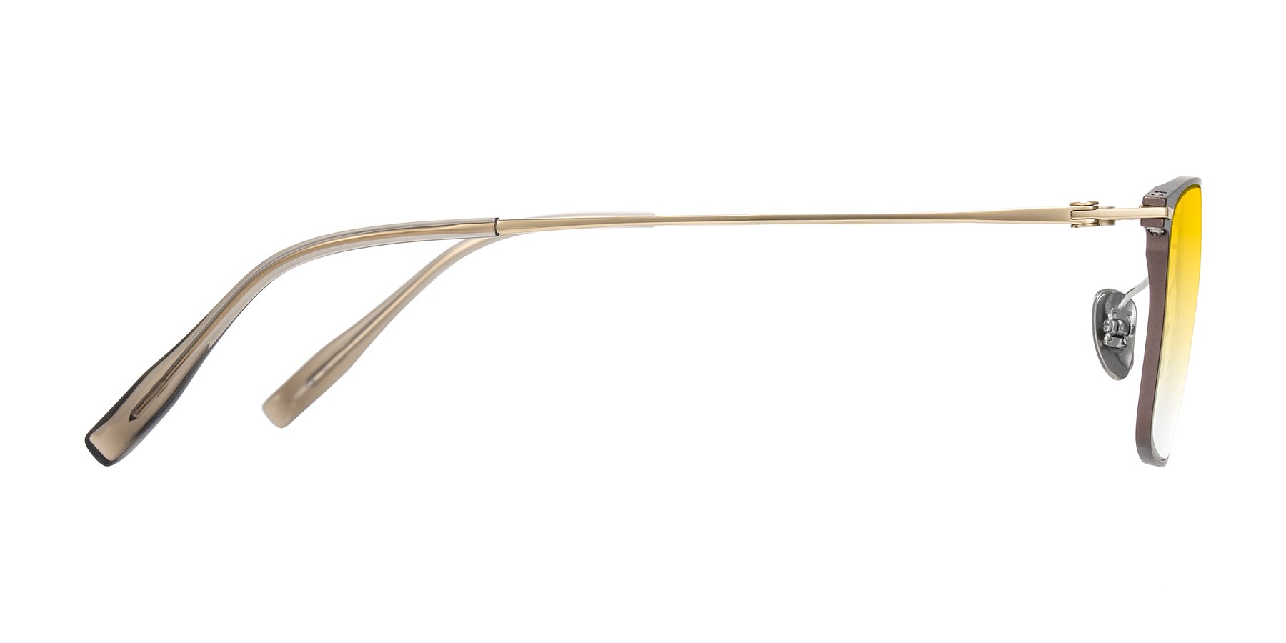 Side of Ayla in Brown/Gold with Yellow Gradient Lenses