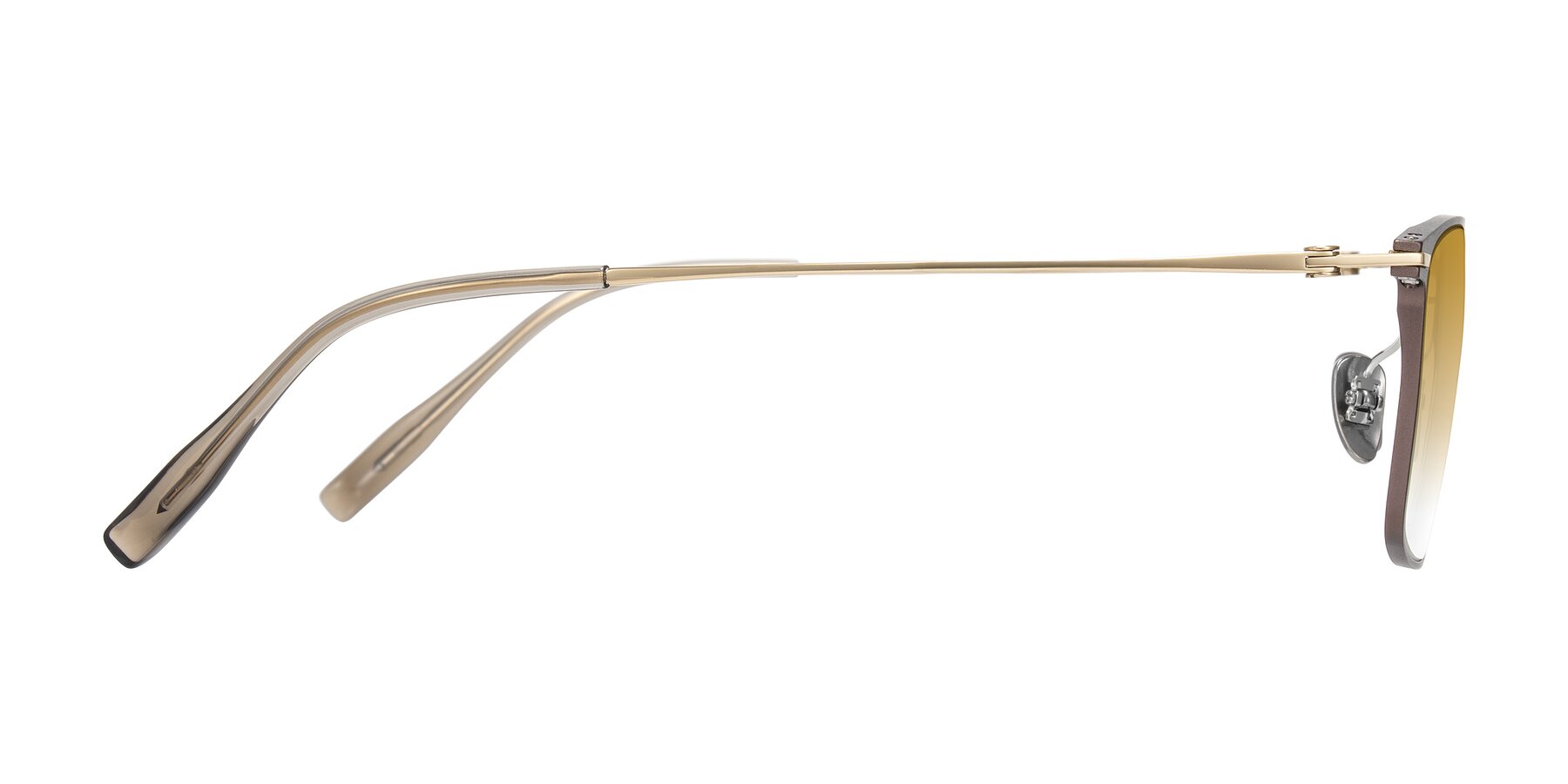Side of Ayla in Brown/Gold with Champagne Gradient Lenses