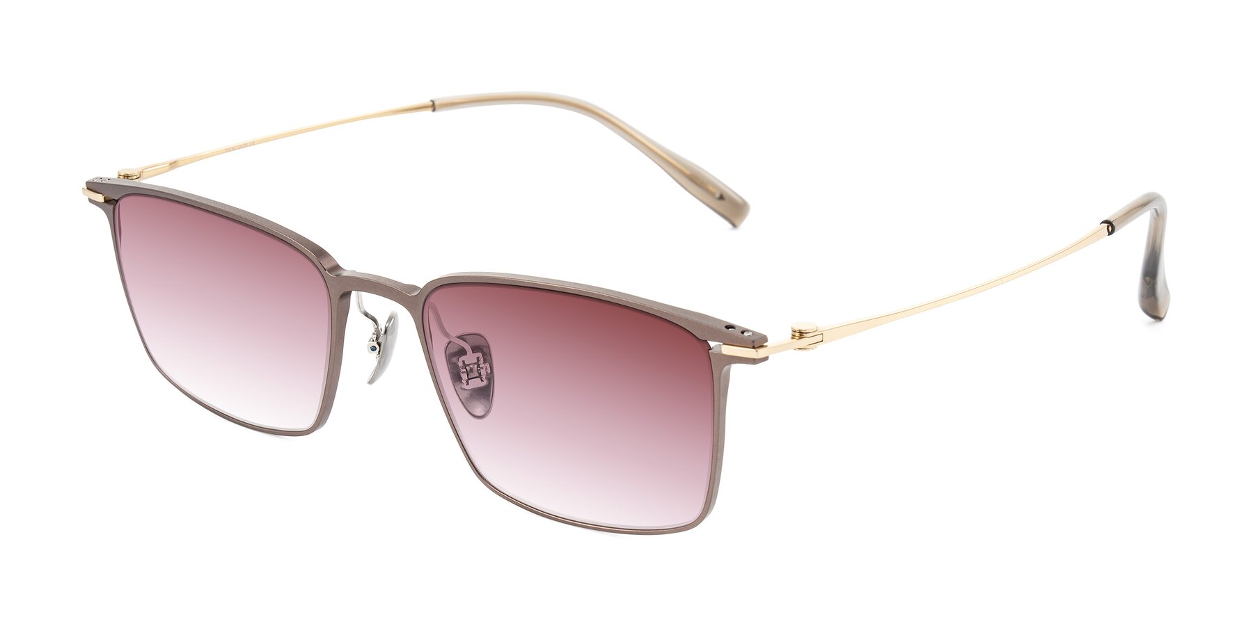 Angle of Ayla in Brown/Gold with Garnet Gradient Lenses