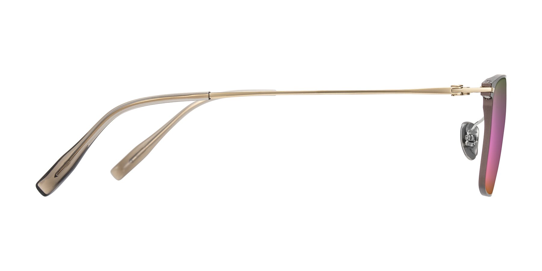 Side of Ayla in Brown/Gold with Pink Mirrored Lenses
