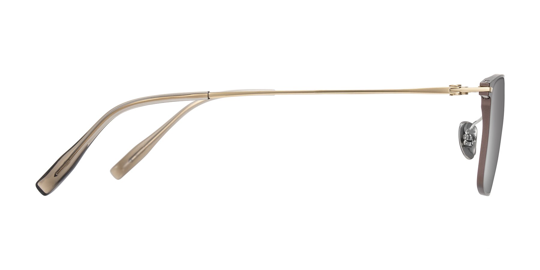 Side of Ayla in Brown/Gold with Silver Mirrored Lenses