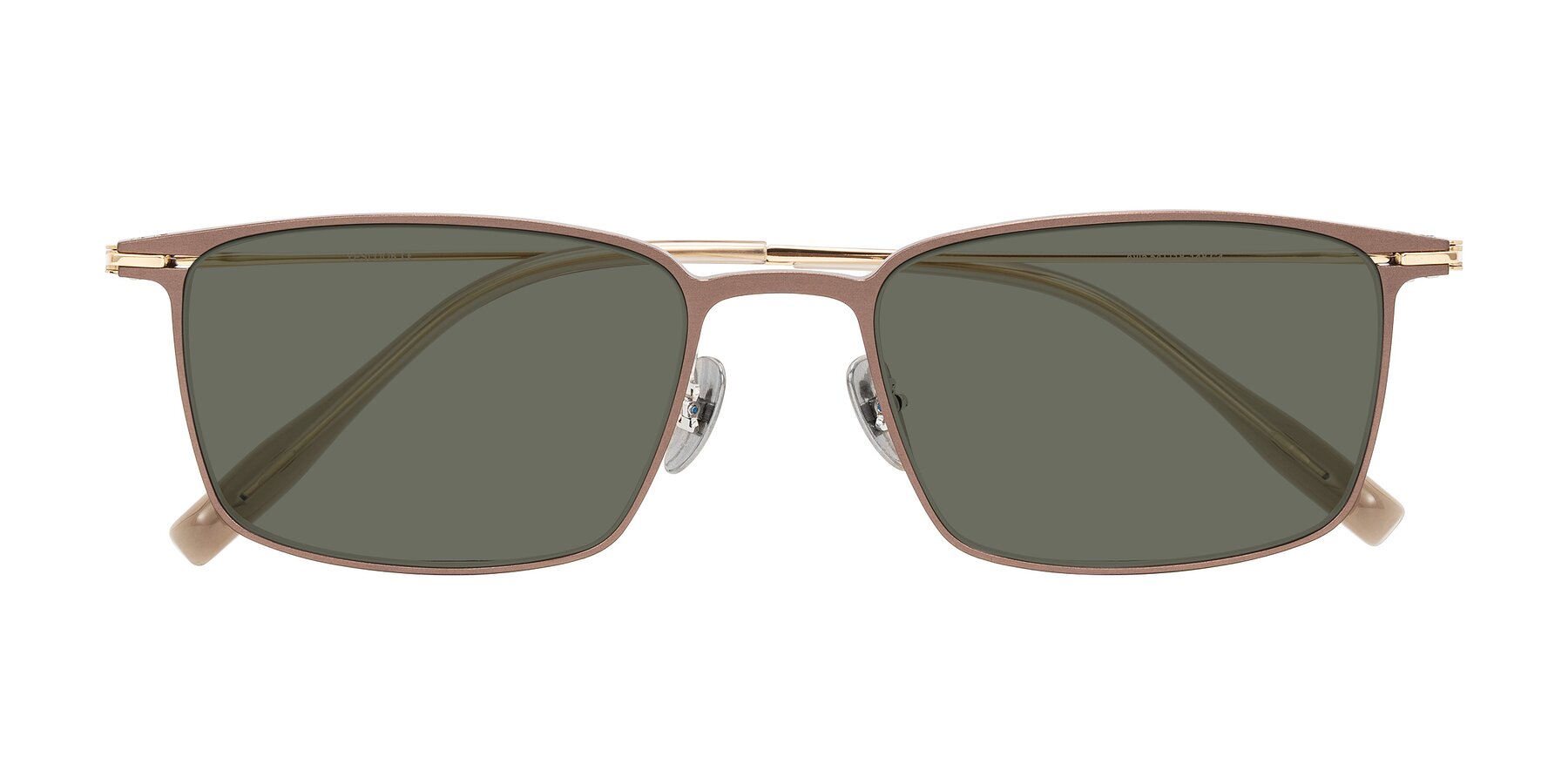 Folded Front of Ayla in Brown/Gold with Gray Polarized Lenses