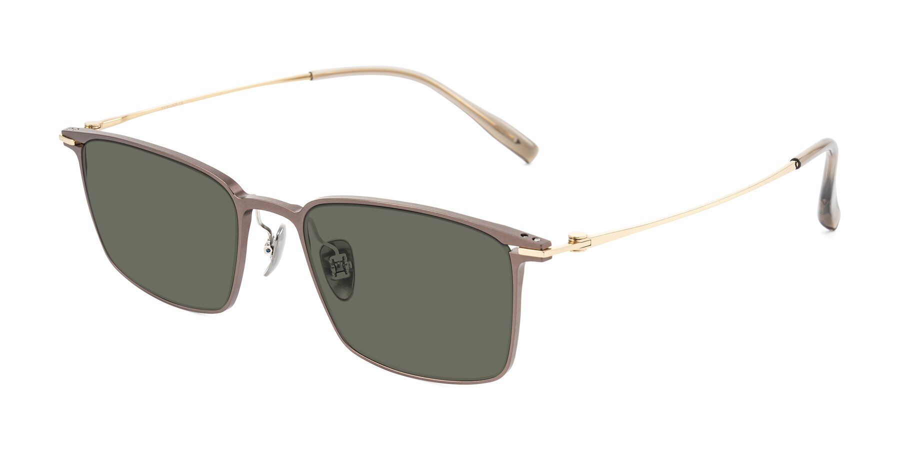 Angle of Ayla in Brown/Gold with Gray Polarized Lenses