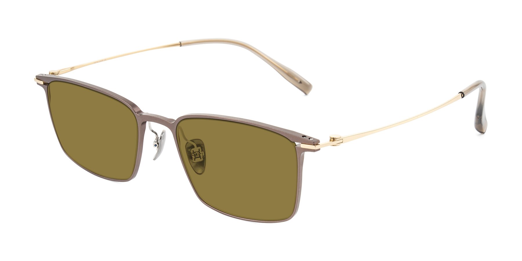 Angle of Ayla in Brown/Gold with Brown Polarized Lenses