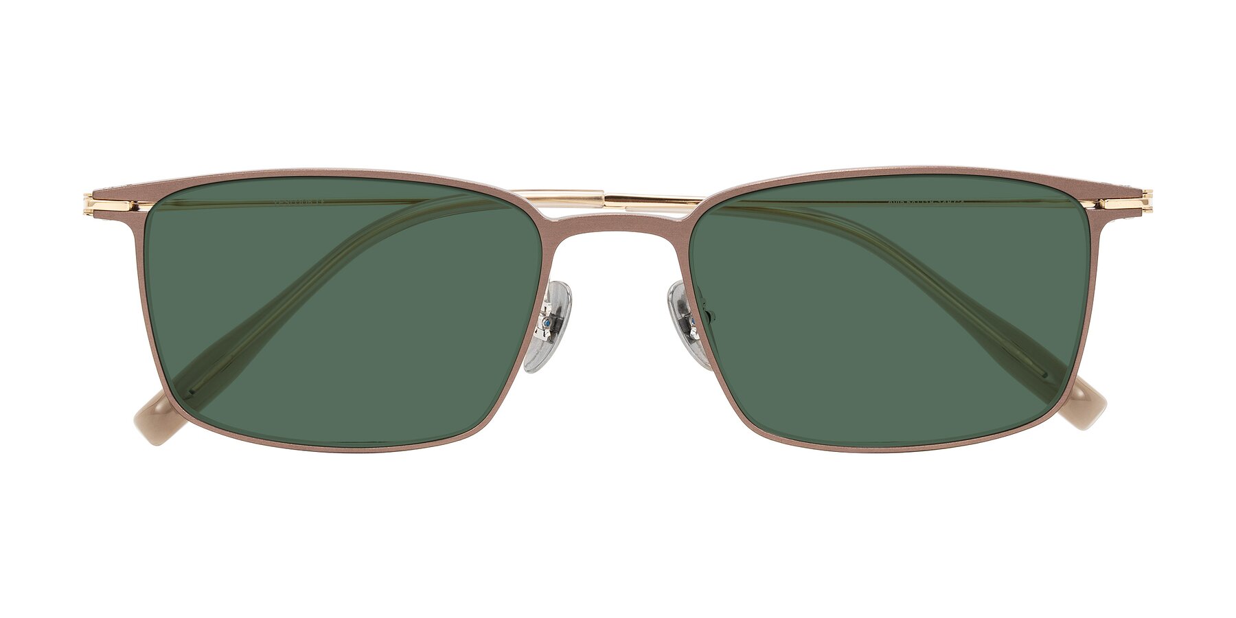 Folded Front of Ayla in Brown/Gold with Green Polarized Lenses